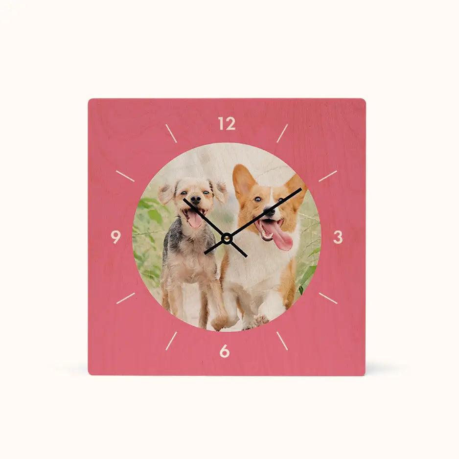 12x12 Circle Personalized Clock - Pink / No gift wrapped