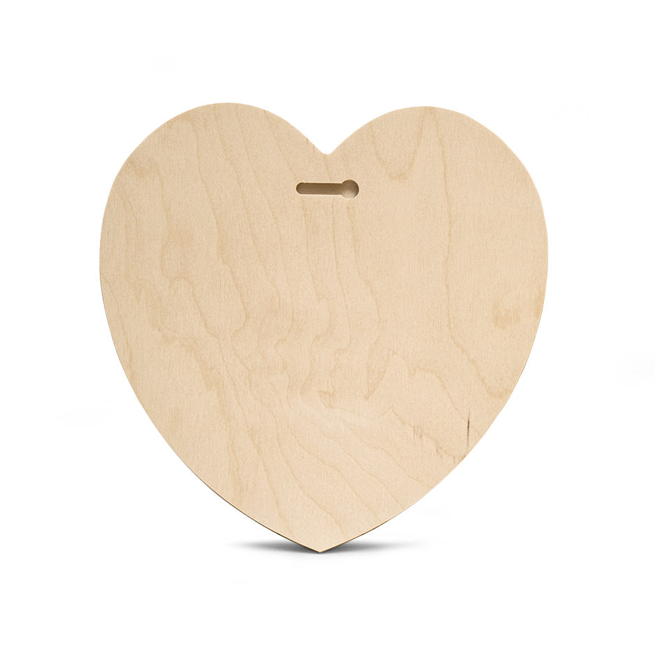 12 Inch Heart Wood Print Bright White 40%