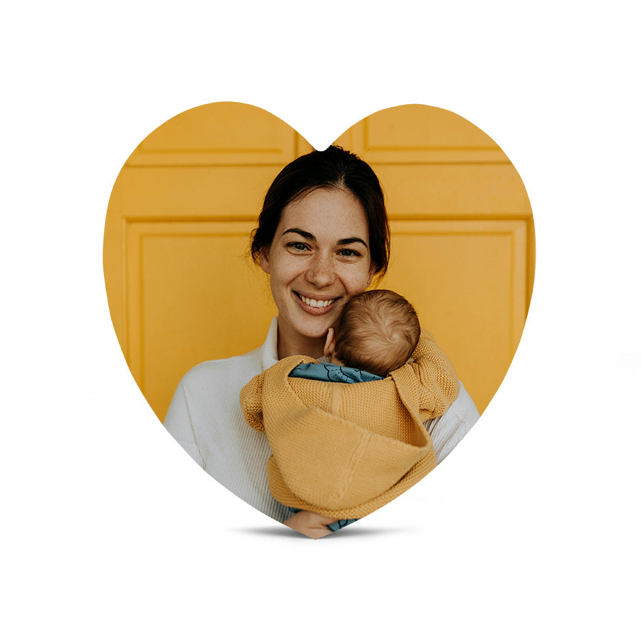 12 Inch Heart Wood Print Bright White 40%