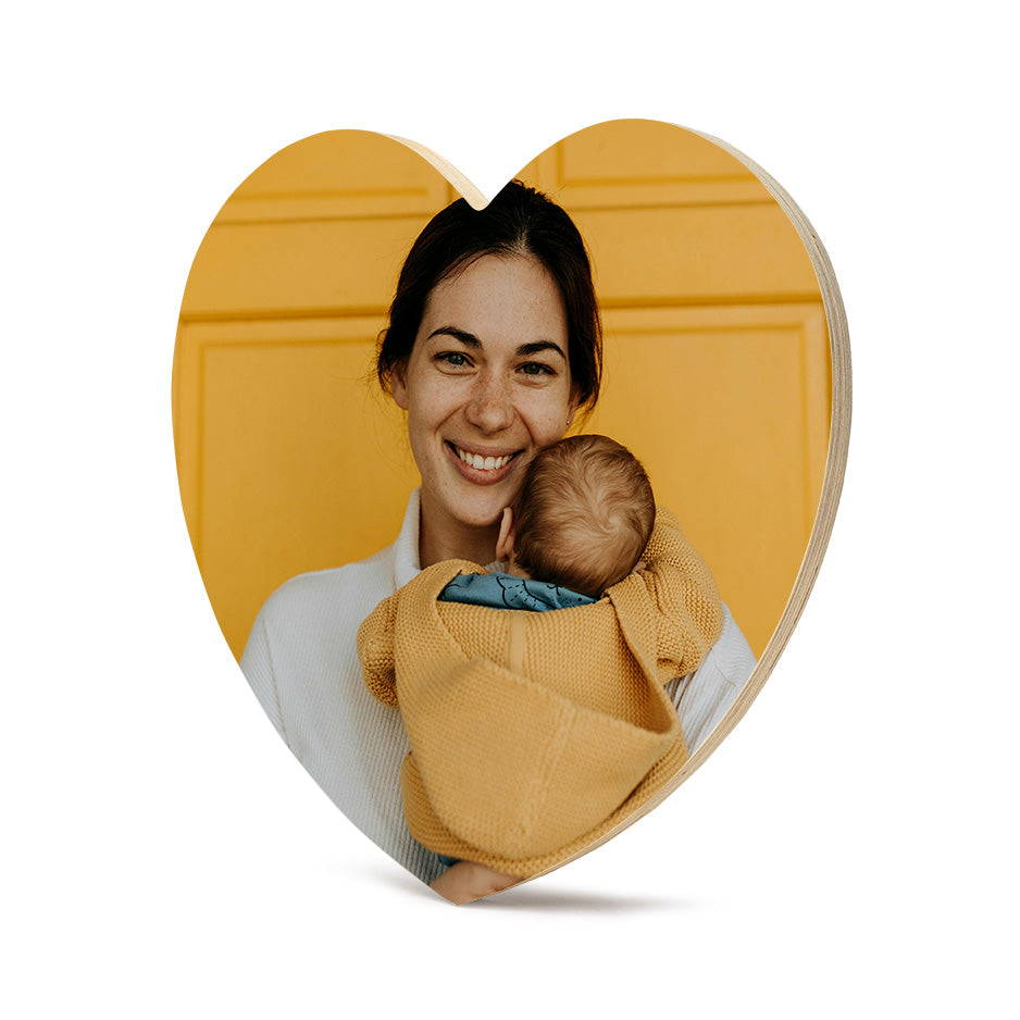 12 Inch Heart Wood Print Bright White 40%