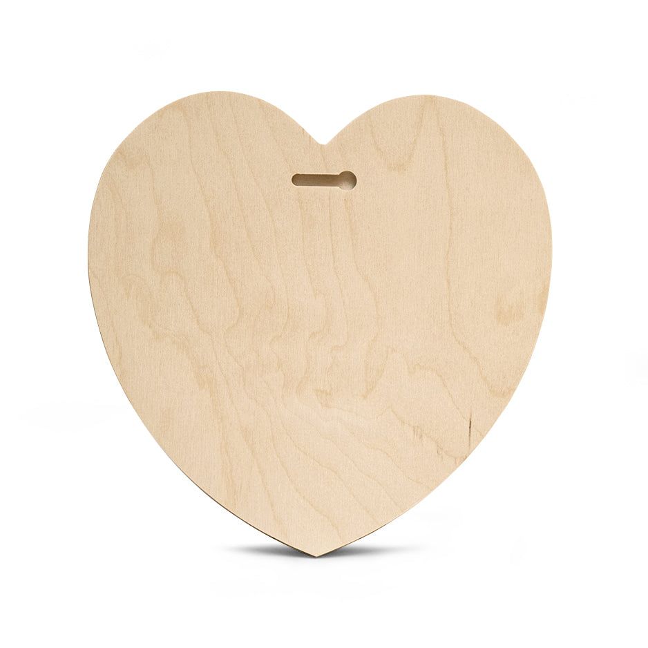 12 Inch Heart Wood Print Bright White 50%