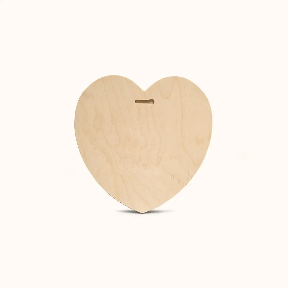 12 Inch Heart Wood Print Bright White 50%