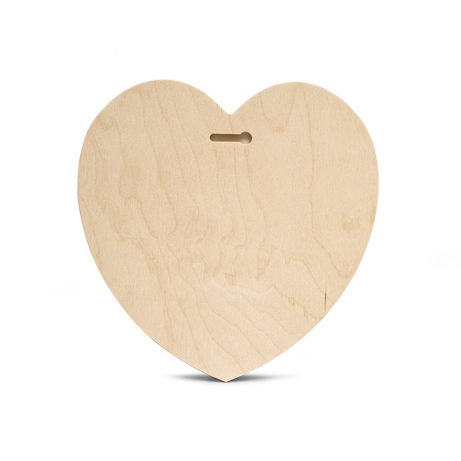 12 Inch Heart Wood Print Vintage Matte 40%