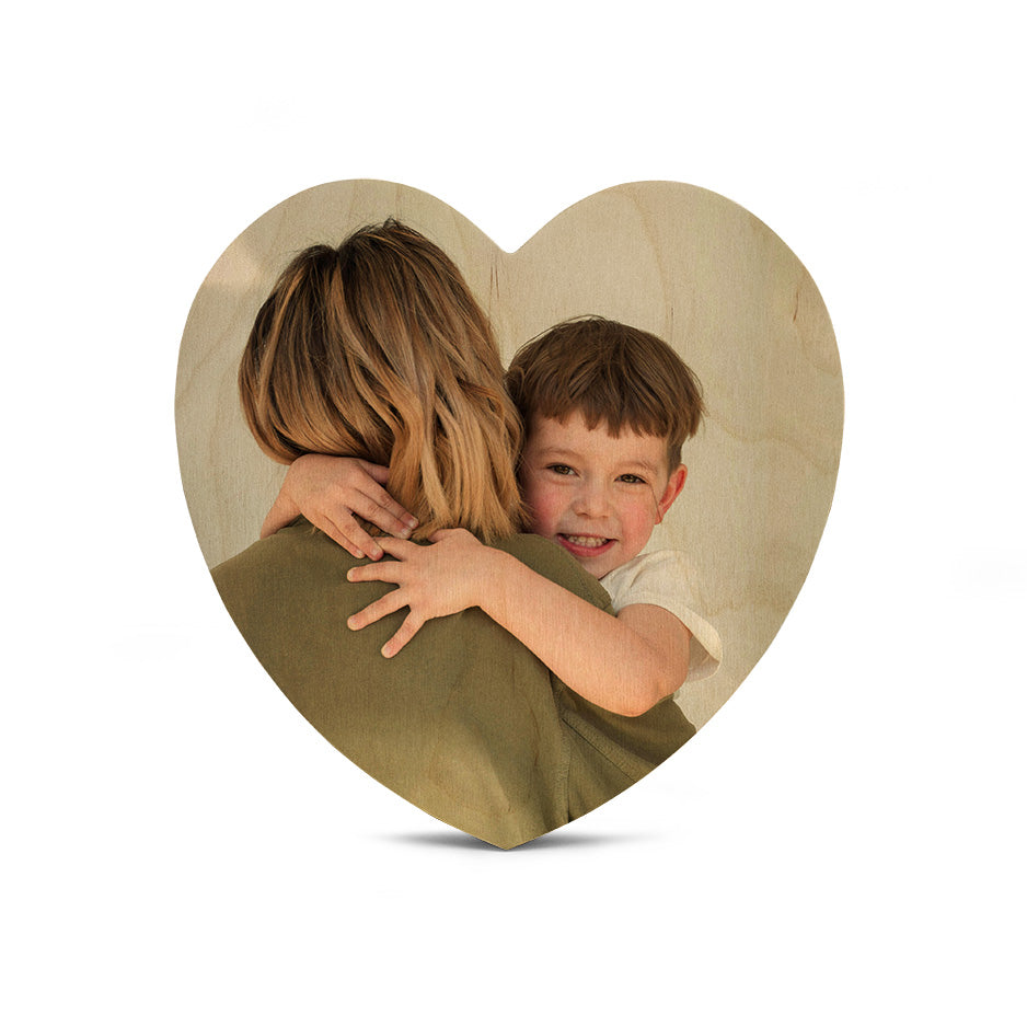 12 Inch Heart Wood Print Vintage Matte 40%