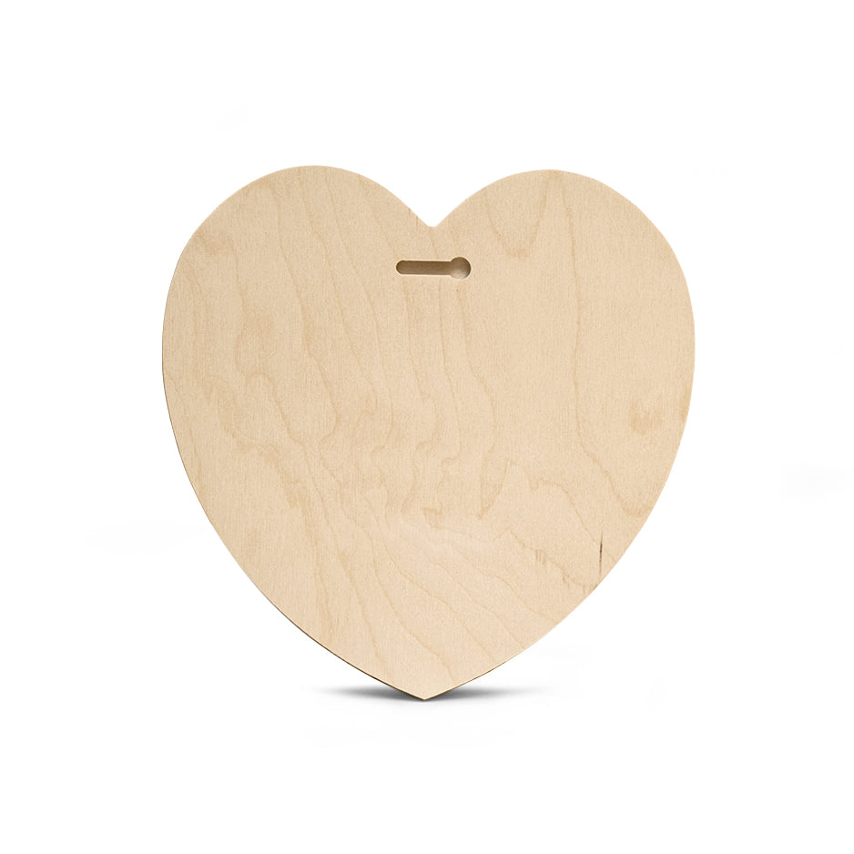 12 Inch Heart Wood Print Vintage Matte 50%