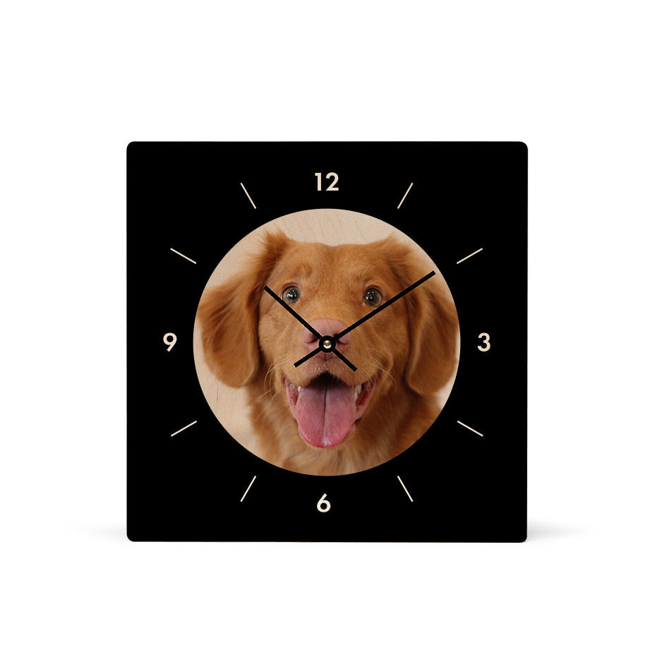 12x12 Circle Personalized Clock - Black / No gift wrapped