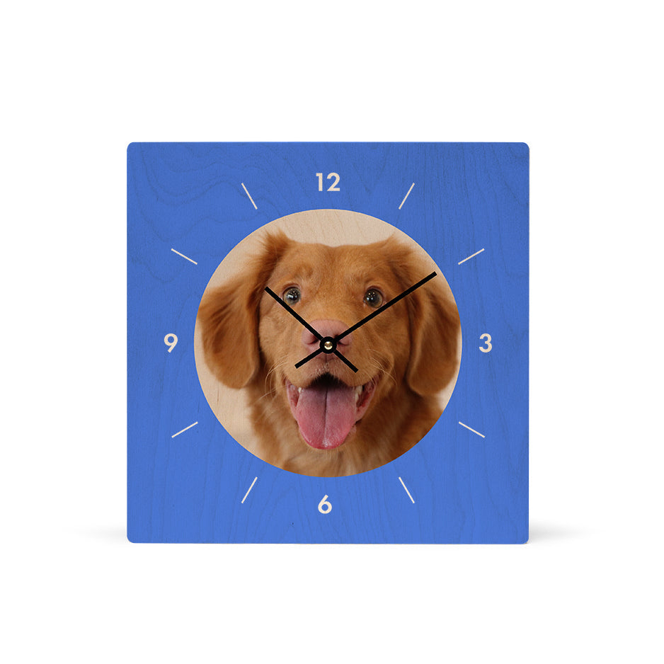 12x12 Circle Personalized Clock - Blue / No gift wrapped