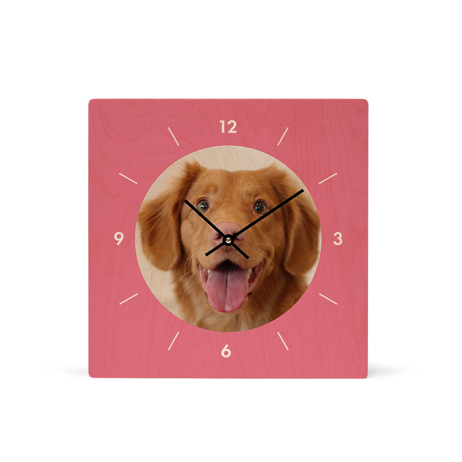 12x12 Circle Personalized Clock - Pink / No gift wrapped