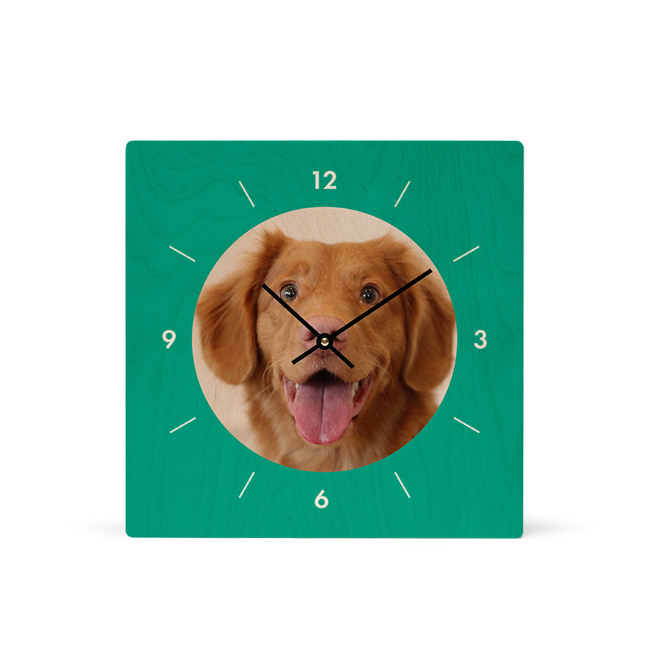 12x12 Circle Personalized Clock - Teal / No gift wrapped