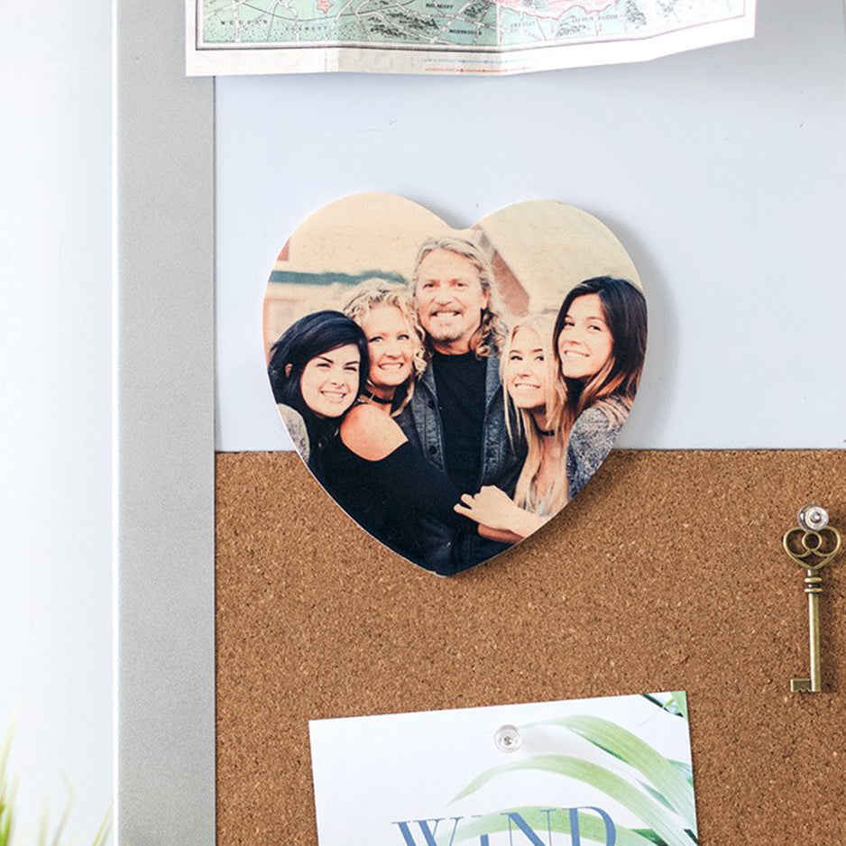 5’’ Heart Wood Print Magnet Set