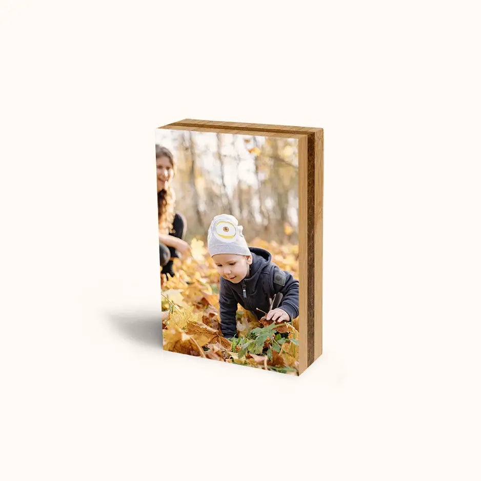 5x7 Bamboo Photo Block - Portrait / No gift wrapped