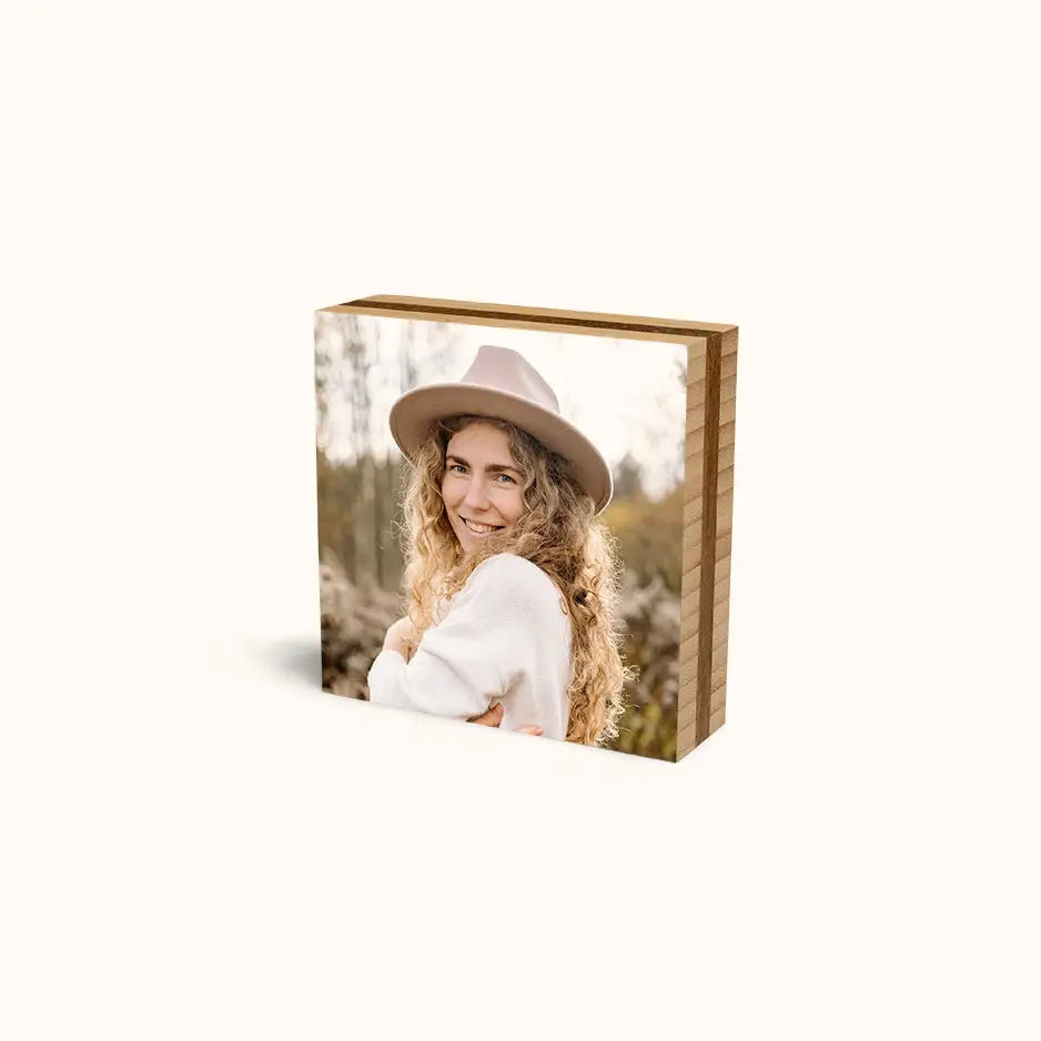 6x6 Bamboo Photo Block - No gift wrapped