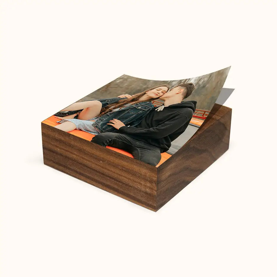 6x6 Black Walnut Photo Block