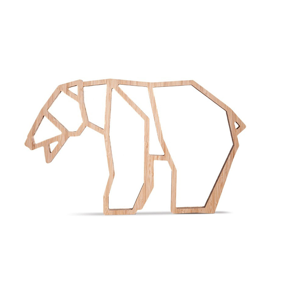 Origami Bear Bamboo Wall Art