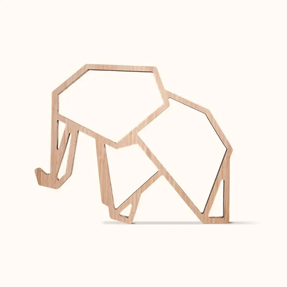 Origami Elephant Bamboo Wall Art - No gift wrapped