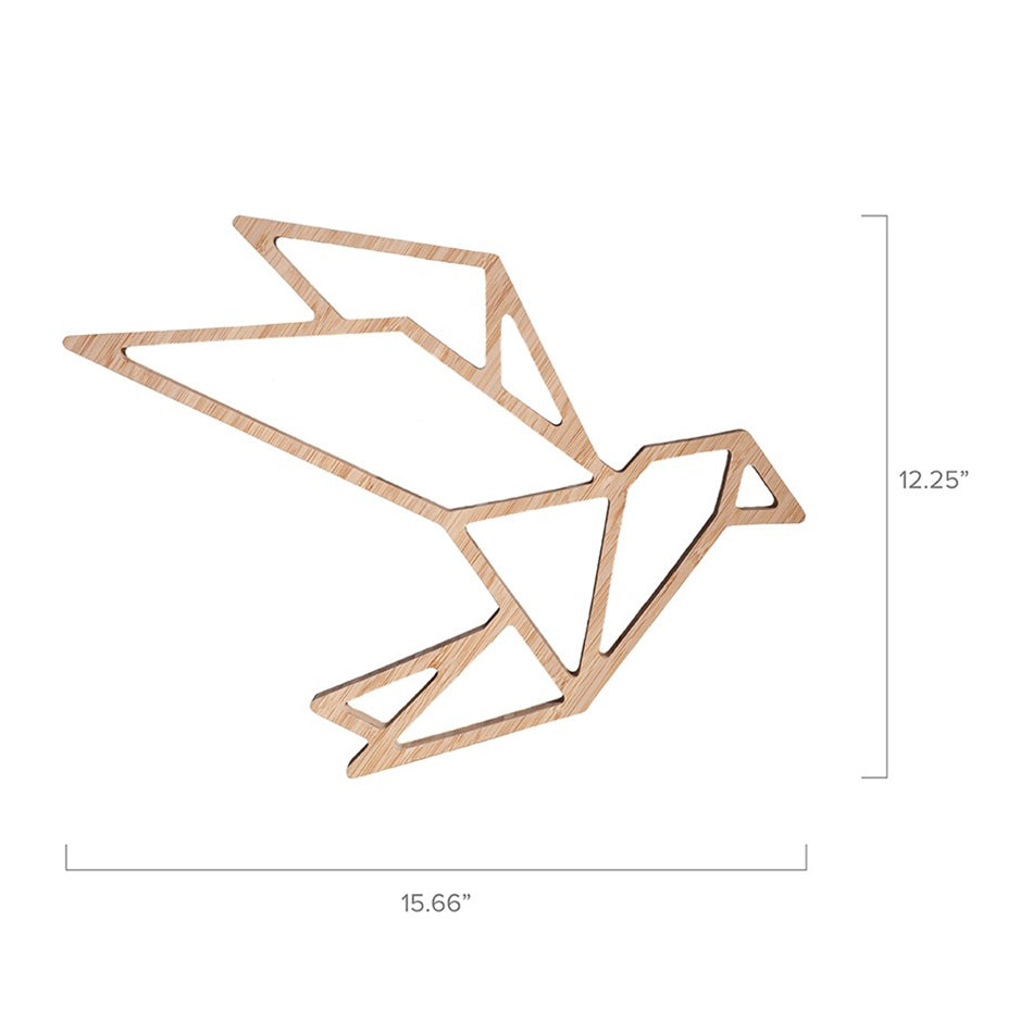 Origami Swooping Bird Bamboo Wall Art